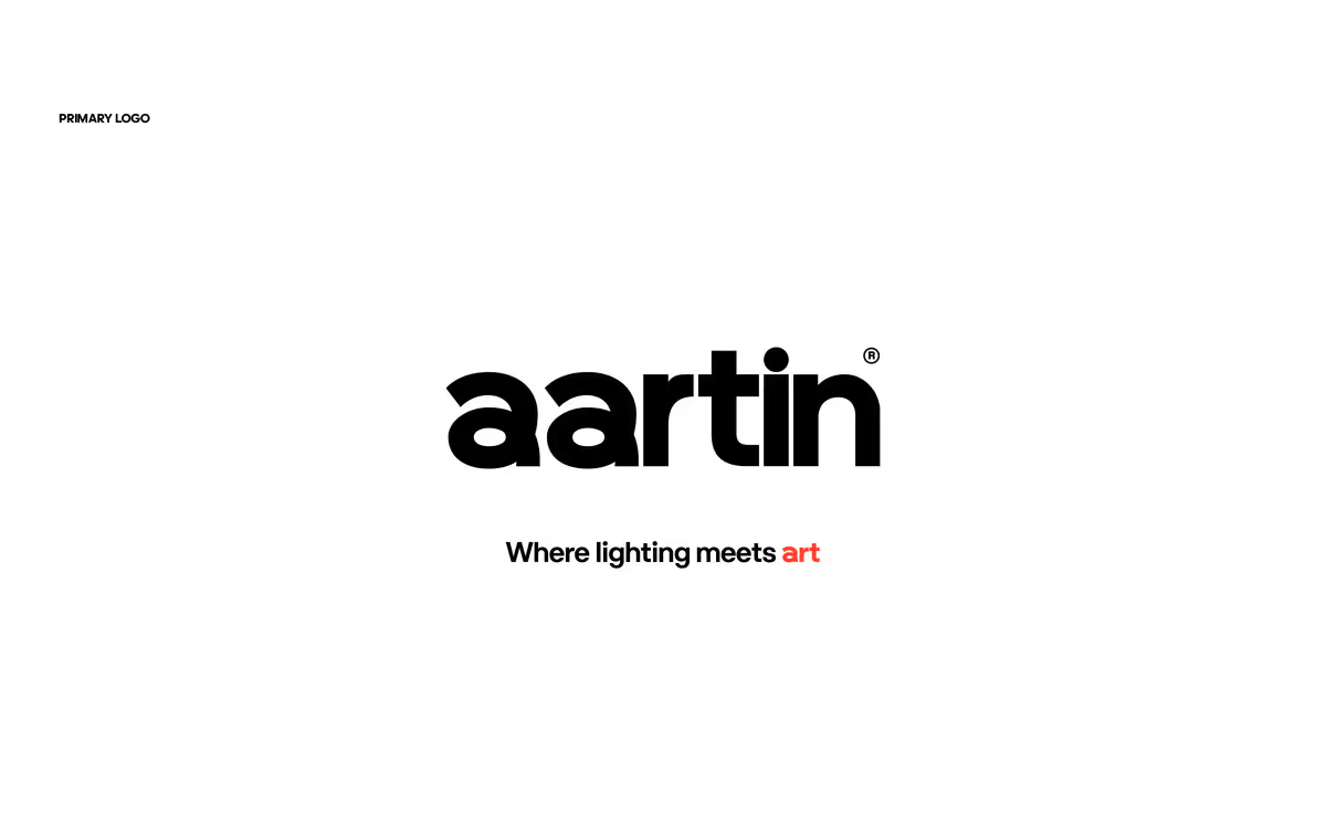 Aartin 조명 브랜드 아이덴티티 이미지 1