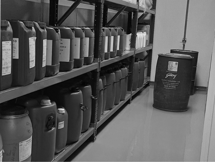 Cosmetic production testing and process setup