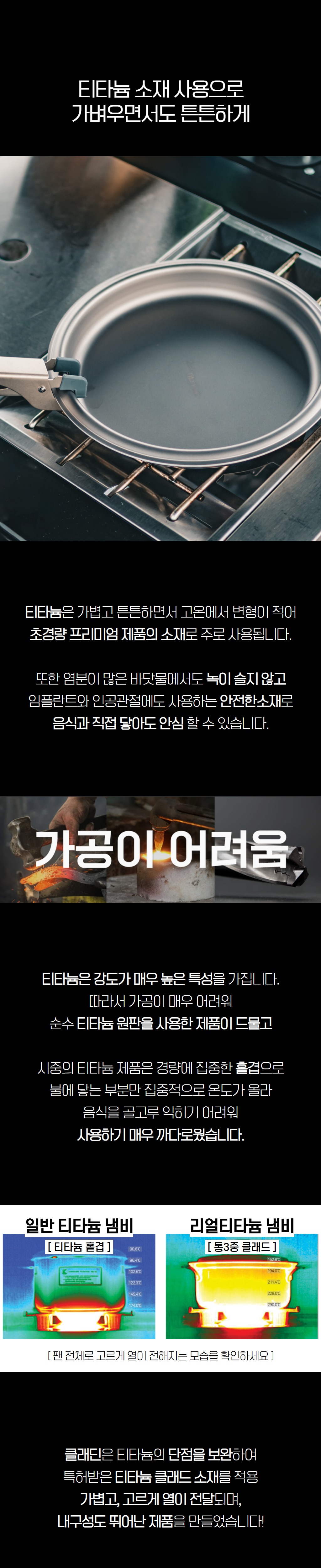 클래딘 리얼티타늄 콤보팬 (예약상품 6월초 배송)