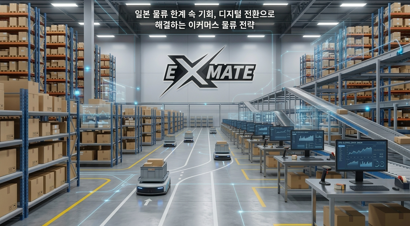 일본 물류 디지털 전환 EXMATE 메인 이미지