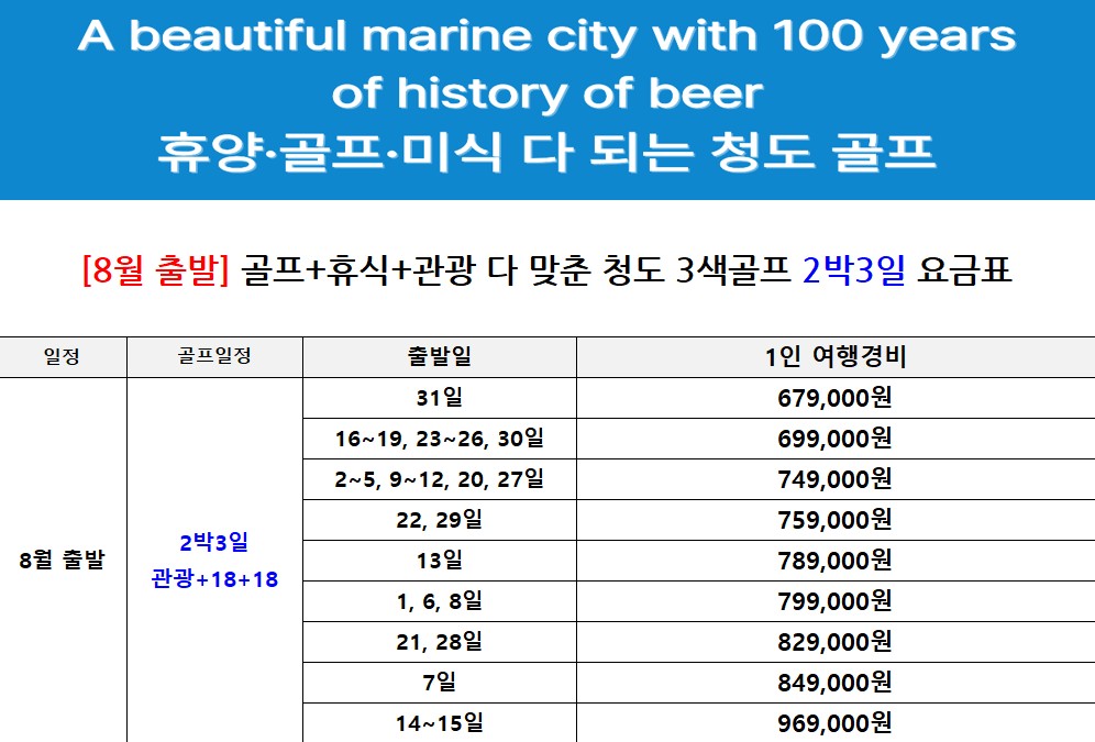 [청도3색] 칭다오를 대표하는 명문 골프장 3곳