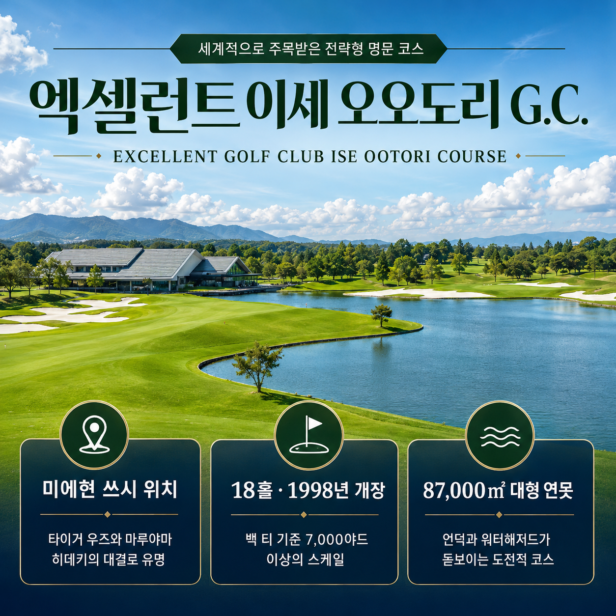 [나고야] 미에현 츠시 3색 명품 골프 여행_천연온천 힐링! 3일