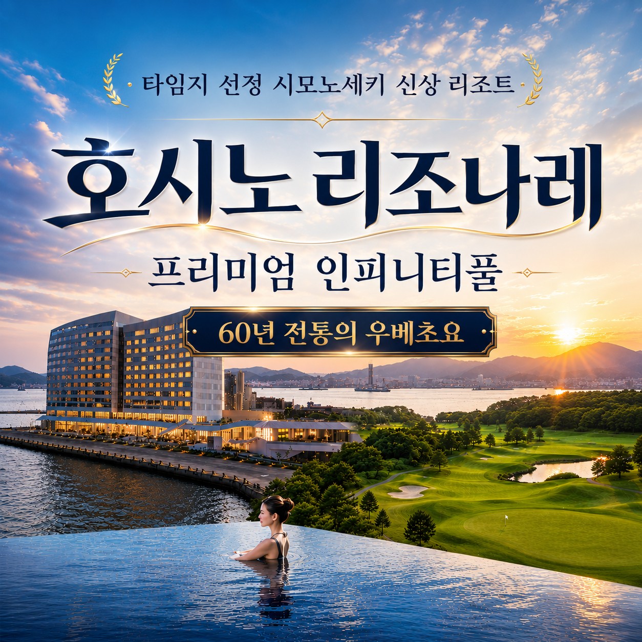 [기타큐슈] 프리미엄 인피니티풀 리조트 - 여성 4인팀 예약시 할인이벤트 (호시노 리조나레 + 우베초요)