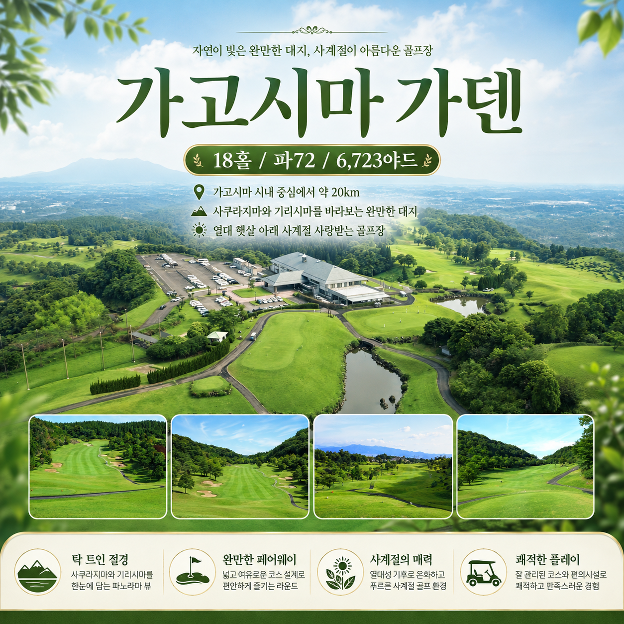 [10월 특가- 선착순 마감 상품] 가고시마 텐몬칸 시내 골프 4일