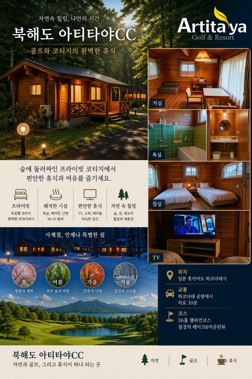 [북해도 하코다테] #청주출발 - 아티타야 명문 홋카이도CC 골프투어 8월 단 2회출발 (곧 마감입니다)