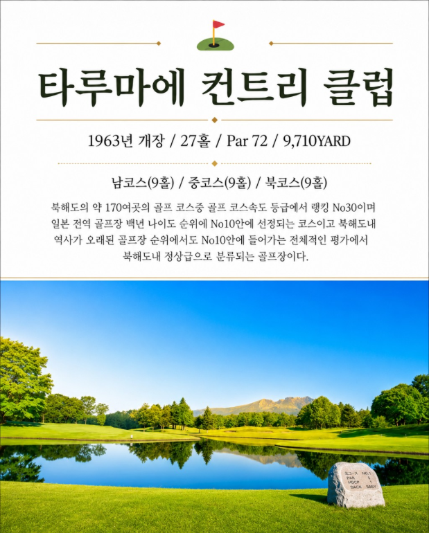 [7월 ~ 8월 특가] 북해도 7색 골프투어 4일 (치토세 시내 숙박)