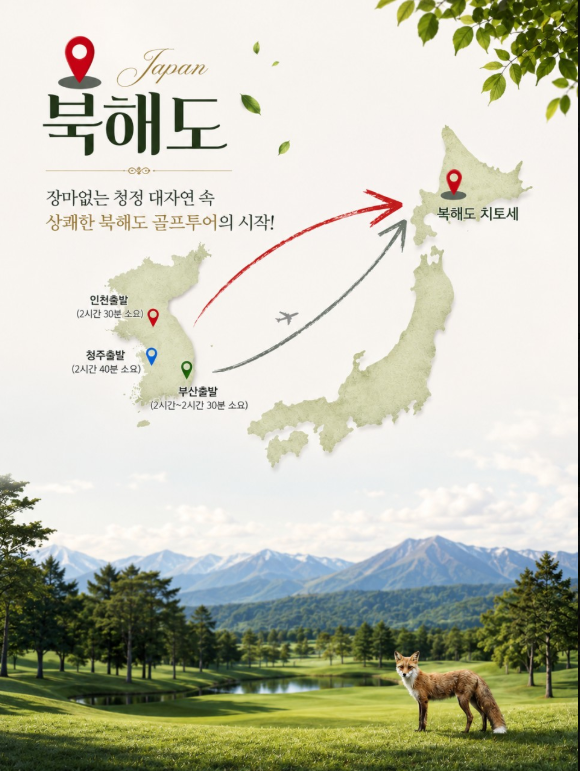 [7월 ~ 8월 특가] 북해도 7색 골프투어 4일 (치토세 시내 숙박)