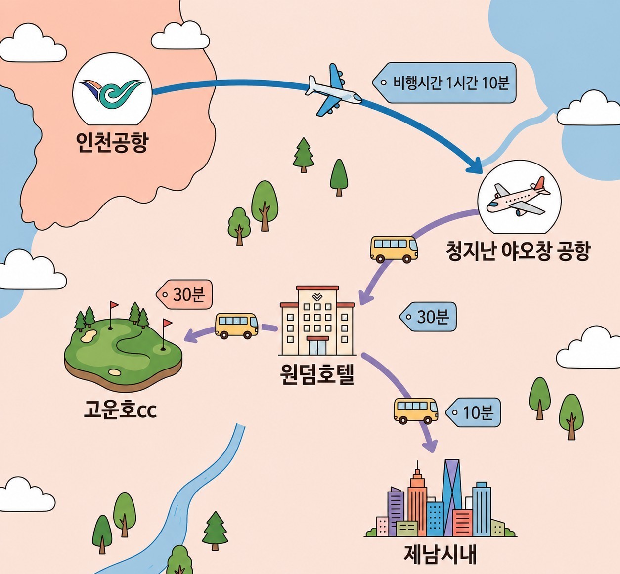 [제남] #연휴기간 #매일출발 - 명문코스 고운호 무제한라운드 2박/3박 패키지 (7~8월 아이스박스 서비스)