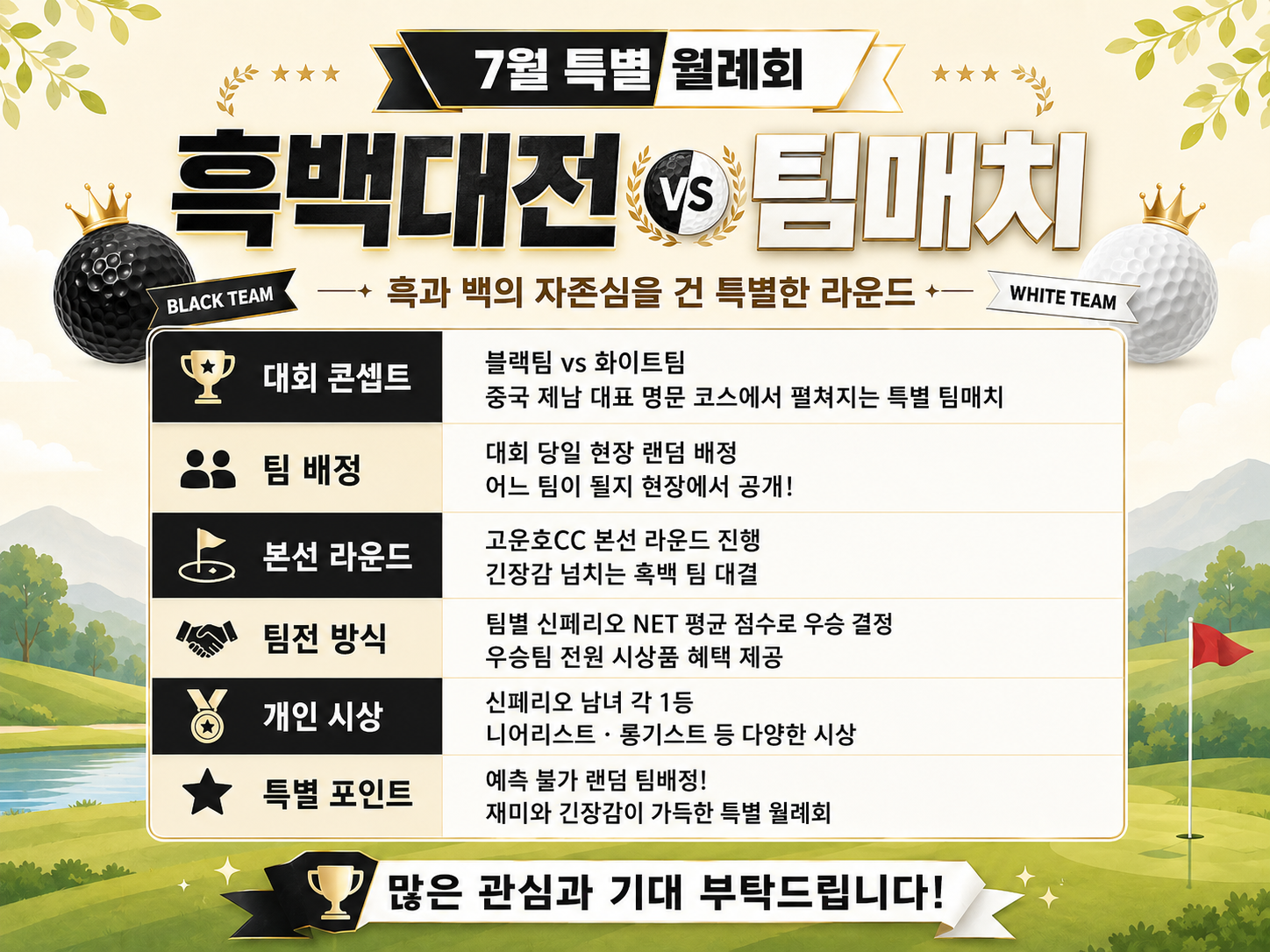 [7월 특별 월례회] 제남 2색 골프 흑백대전 (고운호&국과)