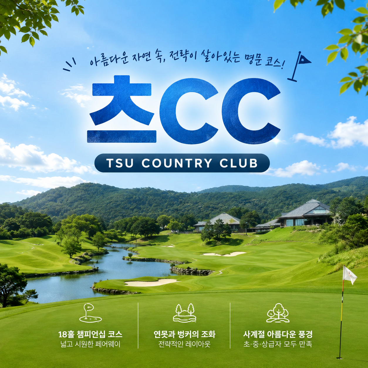 [나고야] 미에현 츠시 3색 명품 골프 여행_천연온천 힐링! 3일