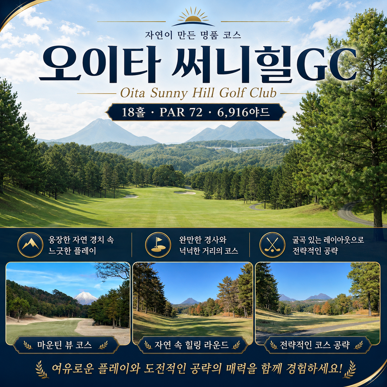 [골프치고 온천하고] 벳부 힐링 골프투어 2박3일