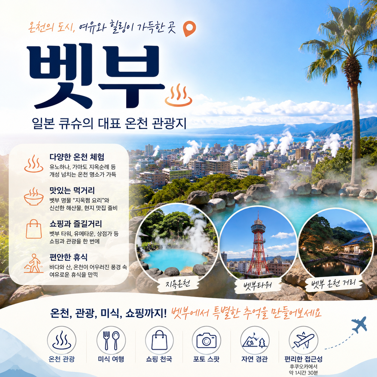 [골프치고 온천하고] 벳부 힐링 골프투어 2박3일