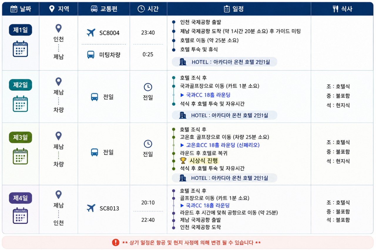 [제남]7월 특별 월례회 흑백대전! 국과CC+고운호CC 신페리오 팀매치 54홀 3박4일