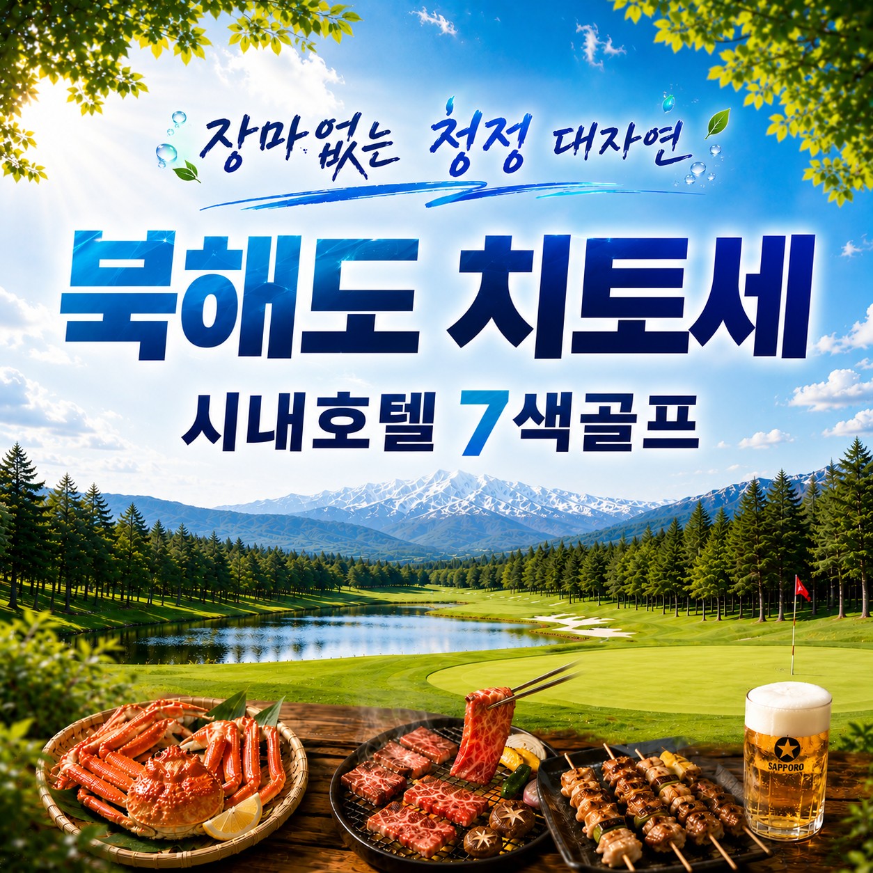 [북해도 치토세] #시내호텔 #최저가 - 장마없는 청정대자연 홋카이도 7색골프 (마감이 빠른 상품입니다)