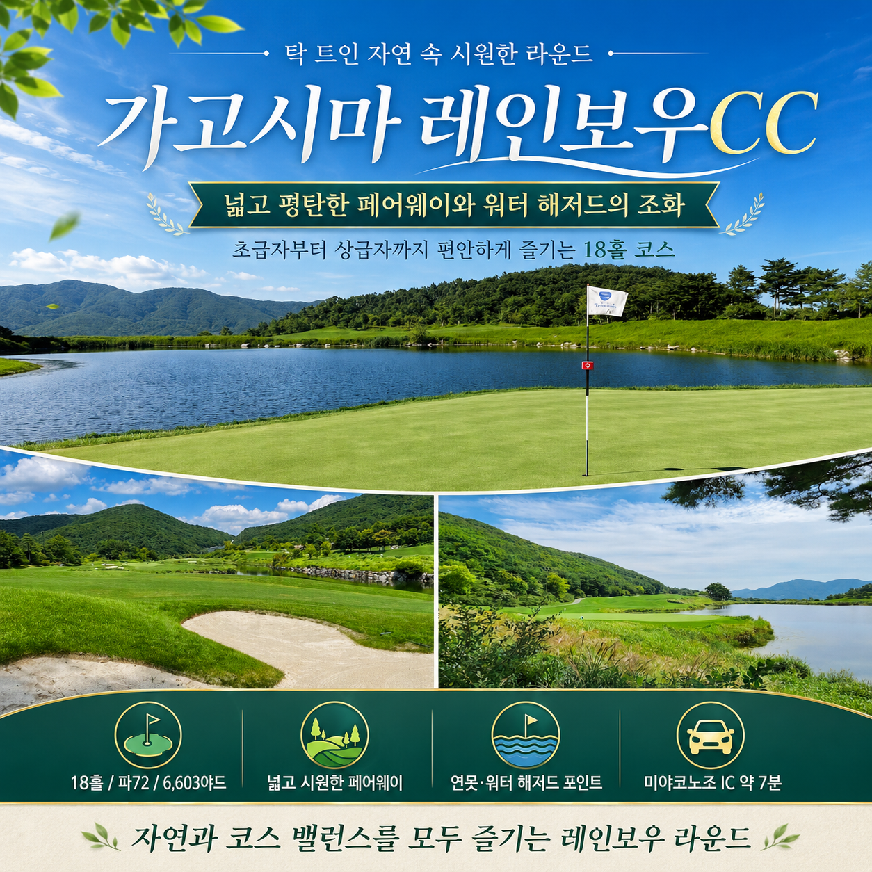 [3색골프+천연온천+무료관광] 가고시마 미야코노조 시내 3색 골프