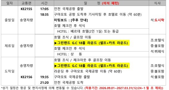 [후쿠오카/구마모토] 그린랜드 리조트 골프패키지 - 큐슈 최대 테마파크+온천+휴양단지