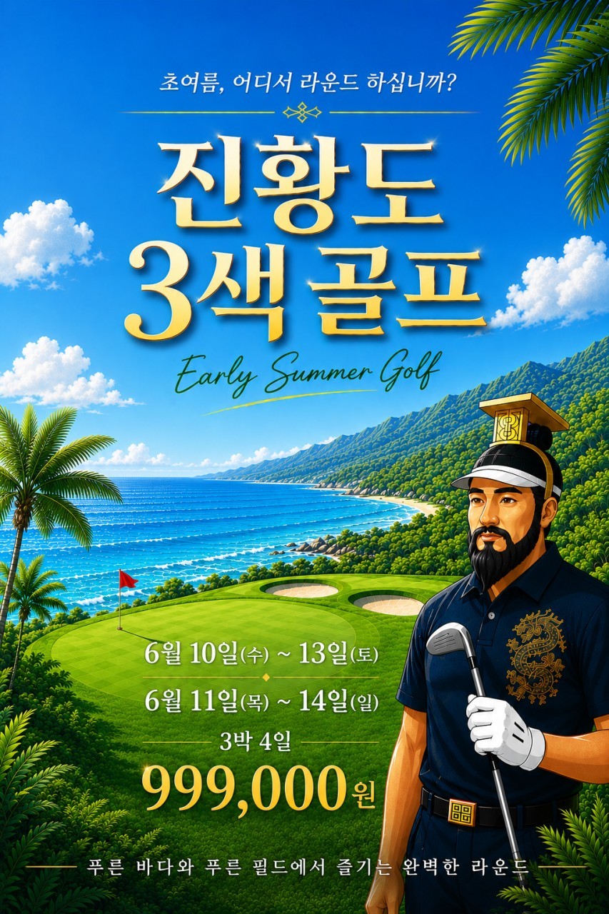 [천진] 6월 10일(수) / 11일(목) 출발 3박4일 - 대한항공/아시아나 특가패키지 - 진황도 2색골프