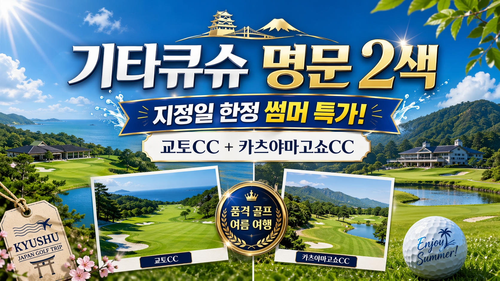 [기타큐슈] 6월-7월 일본골프 최고의 가성비 - 기타큐슈 명문 2색 골프 3일/4일