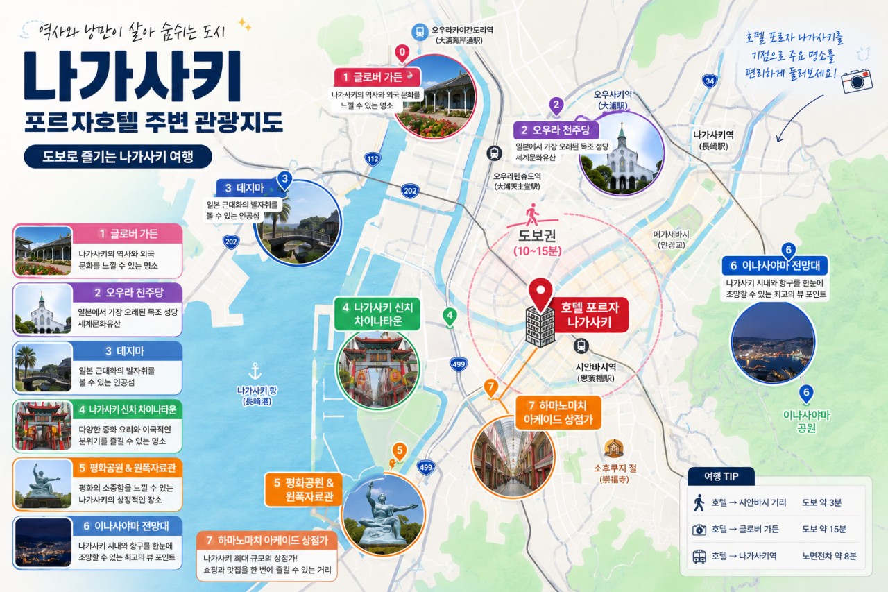 [후쿠오카/나가사키] 세계 3대야경 나가사키 자유관광 - 시내중심호텔 3색골프 [3박4일] 패키지