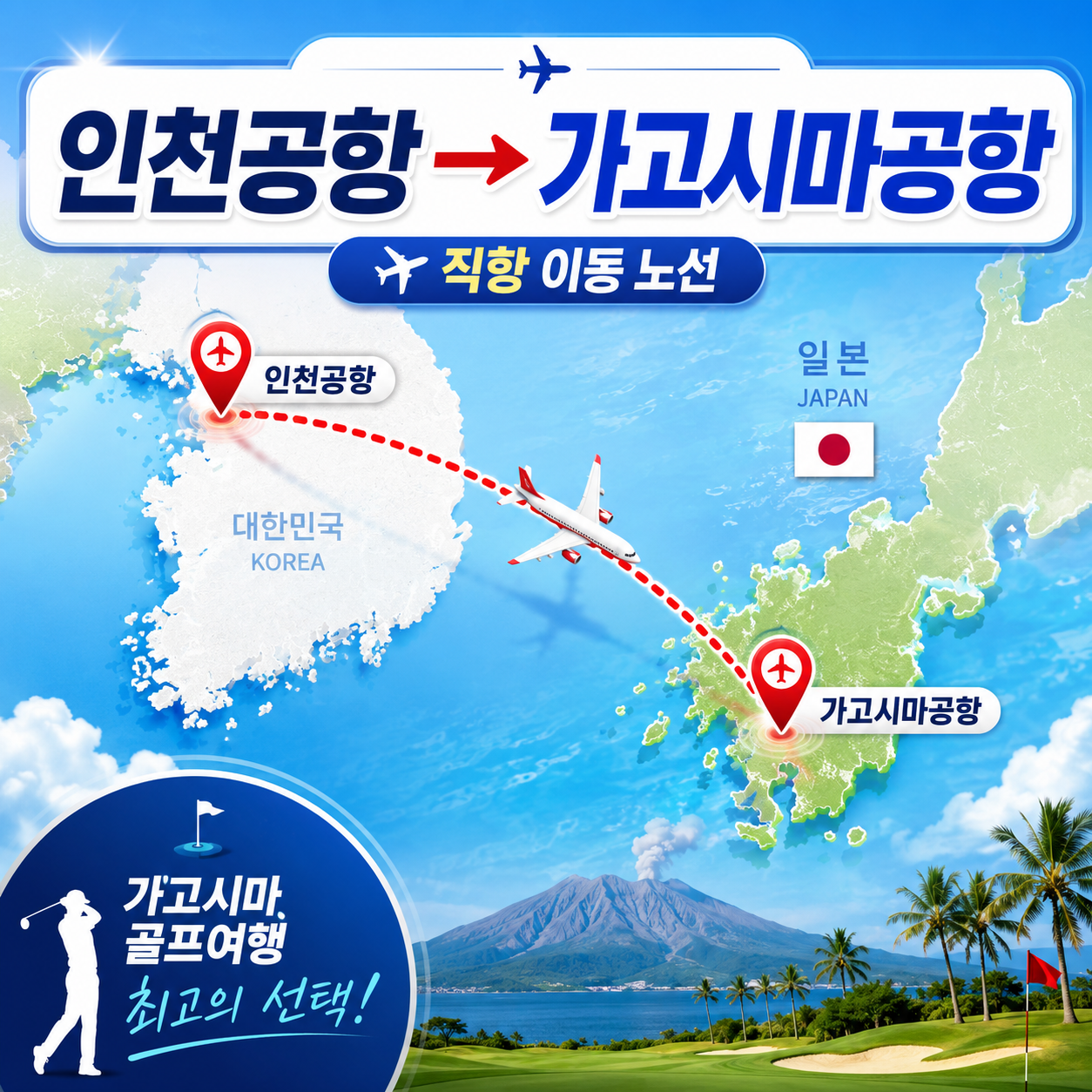[3색골프+천연온천+무료관광] 가고시마 미야코노조 시내 3색 골프