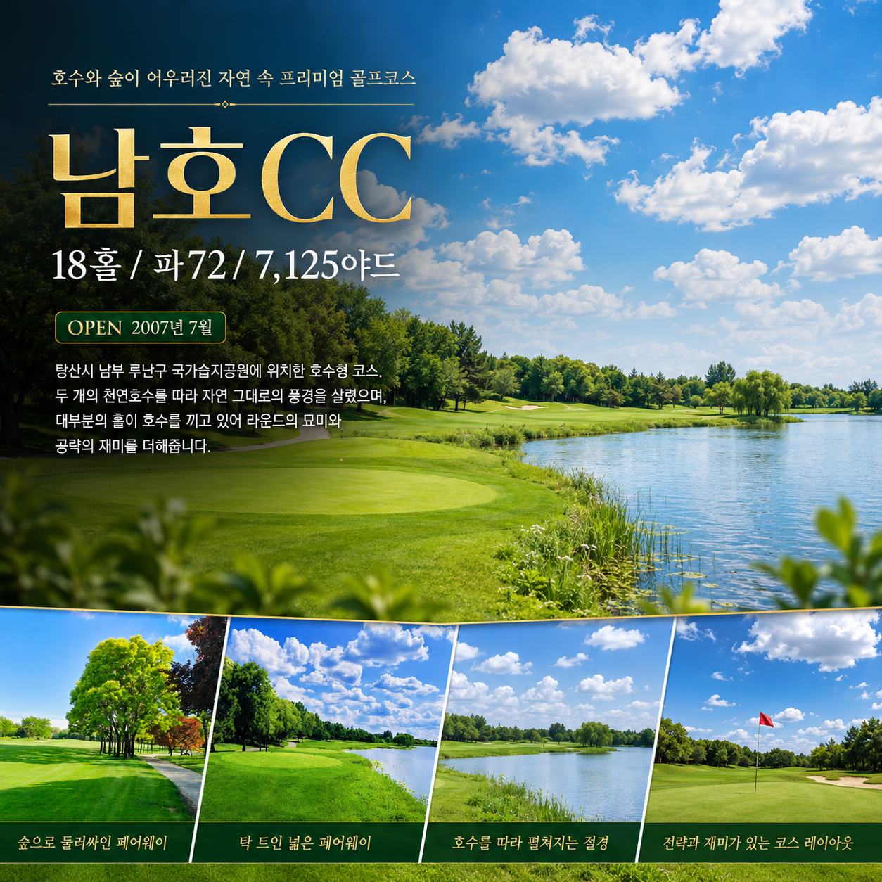 [모두 올포함] 천진 송강&남호 2색 골프 (아시아나항공 / 인터컨티넨탈)