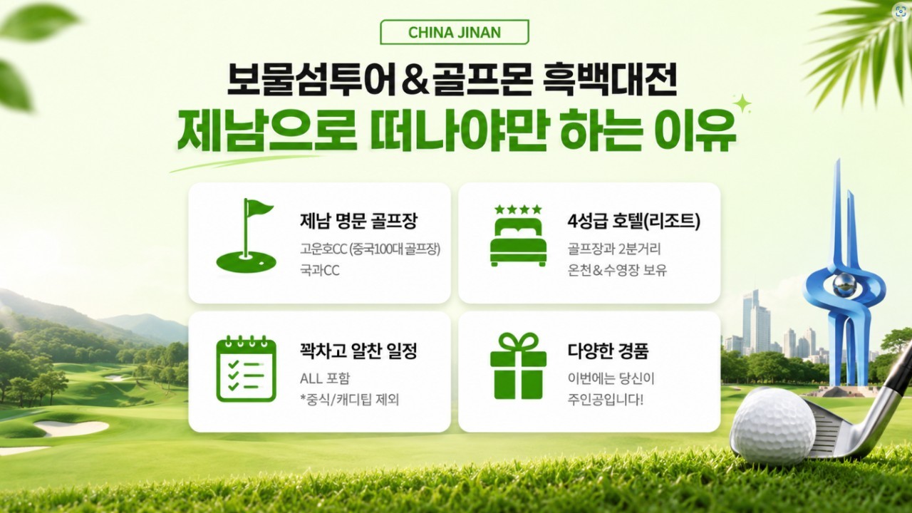 [제남] #1인조인 #모두포함 - 7월 특별월례회 [흑백대전] 고운호/국과 2색골프 3박4일