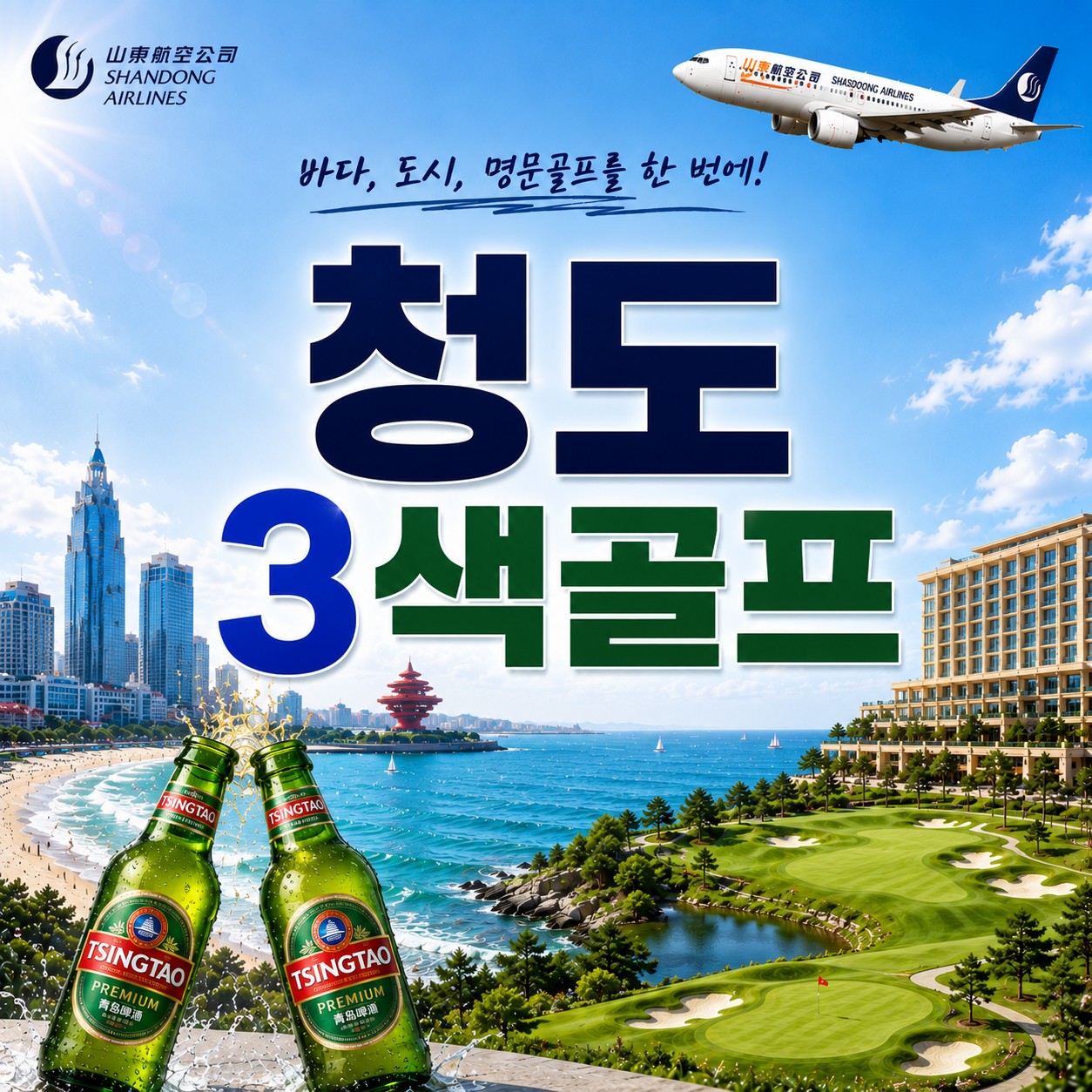 [청도] 영해/화산/캐슬렉스 3색코스 - 5성급호텔 도보 7분거리 메가쇼핑몰