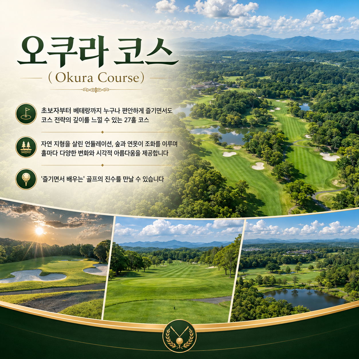 [하루 27홀씩 꽉 차게!] 고베 토조노모리CC 54홀+핵심관광 4일｜아시아나항공 직항