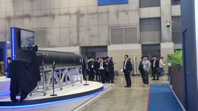 페리지에어로스페이스의 블루 웨일 실제 모델이 전시됐다. 이채린 기자