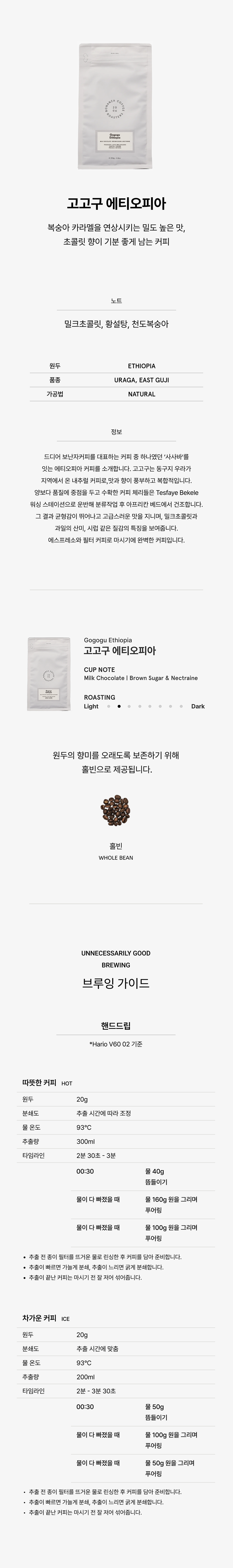 [도매] 고고구 에티오피아 250g