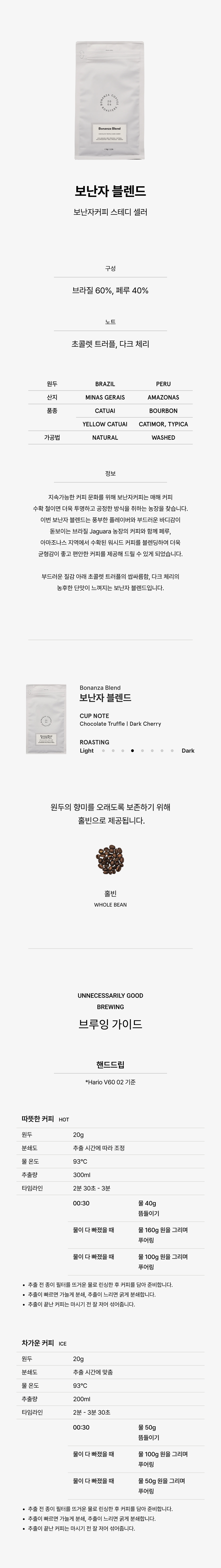 [홈카페 PACK] 보난자 블렌드 1kg
