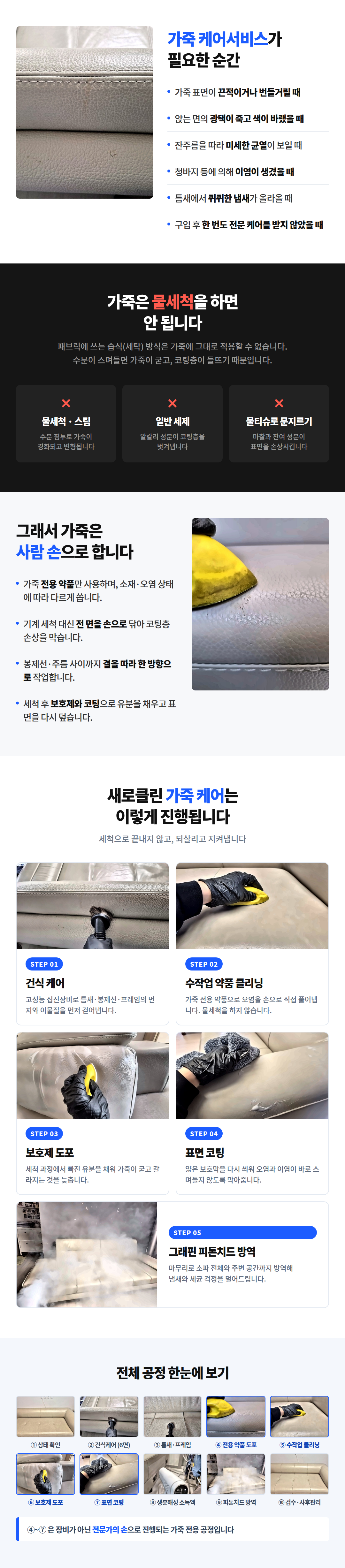 가죽 소파 프리미엄 케어 (방문케어)