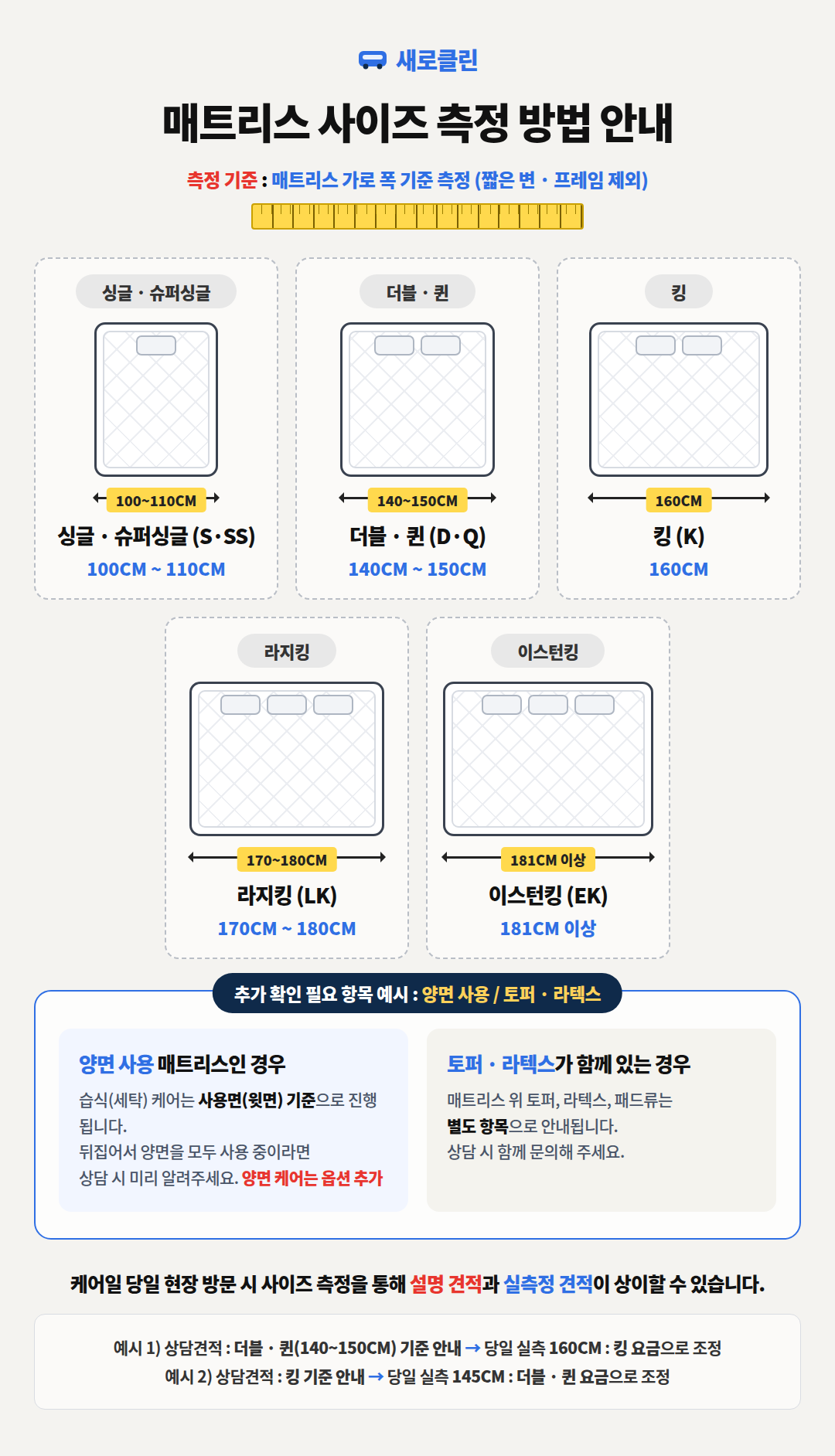 매트리스 청소 · 침대 건식/습식 세탁