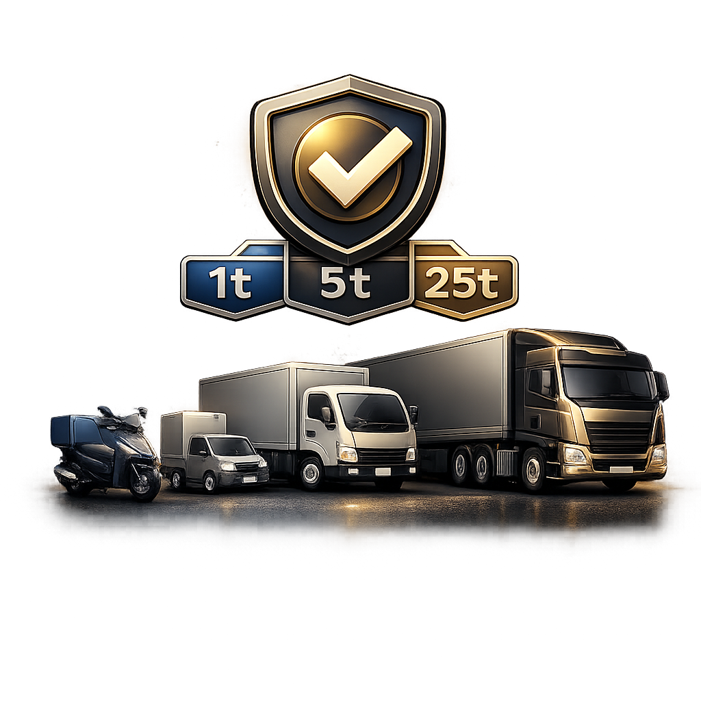 1톤용달 기사 오토바이부터 25톤 대형화물까지 등록 가능