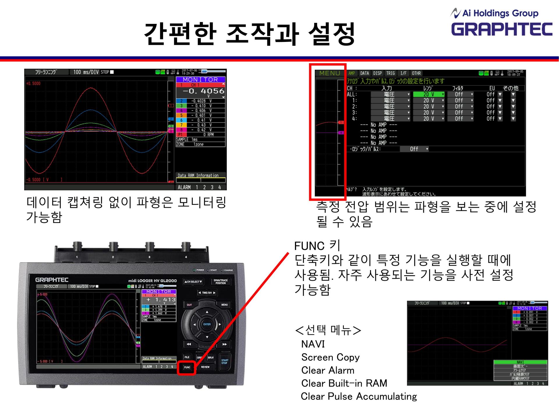 GRAPHTEC 그라프텍 GL980 8채널 고속 데이터 로거 - 가격문의