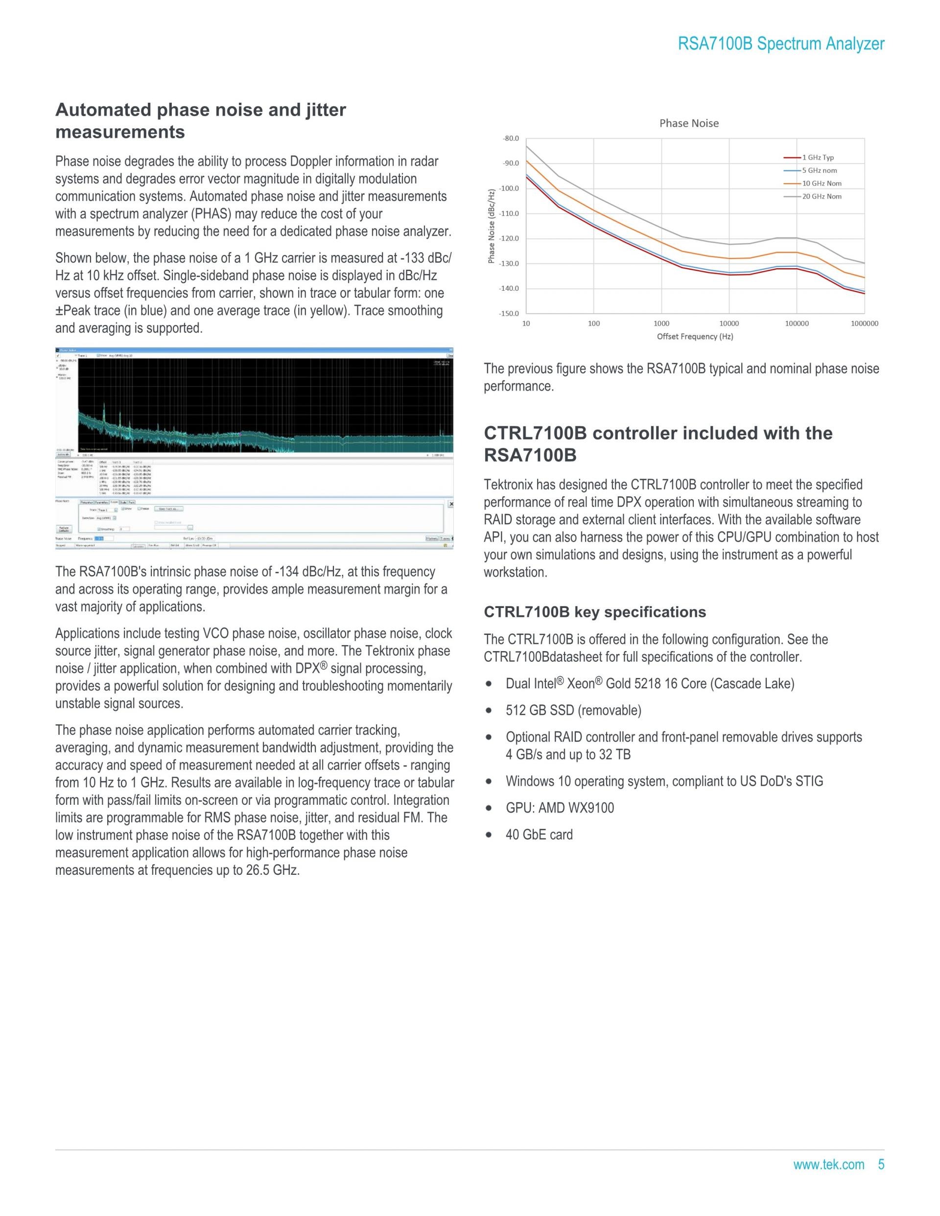 TEKTRONIX 텍트로닉스 RSA7100 광대역 신호 분석기 시리즈 RSA7100A / RSA7100B (가격문의)
