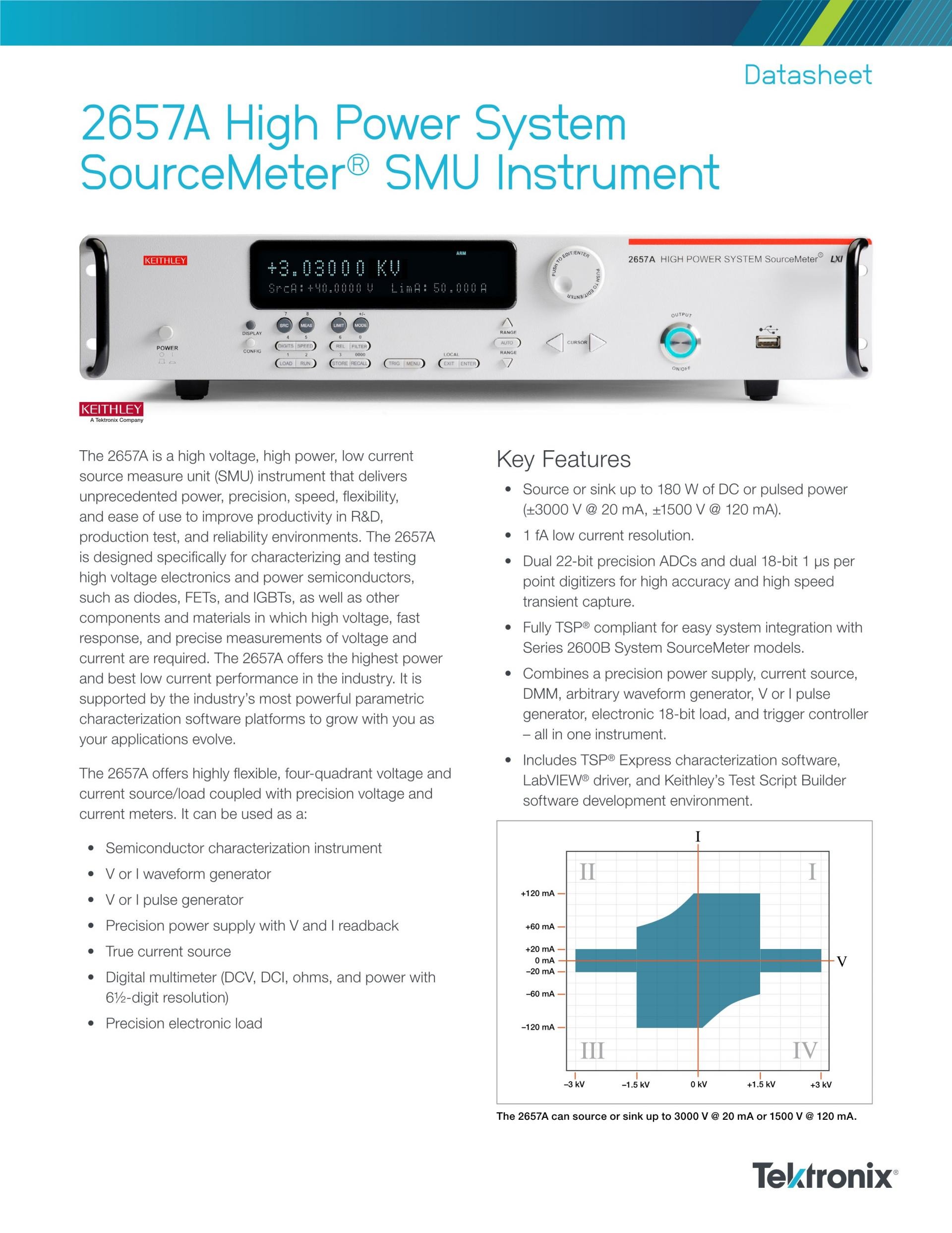 텍트로닉스 키슬리 TEKTRONIX Keithley 2651A 고전력 SourceMeter® SMU (가격문의)