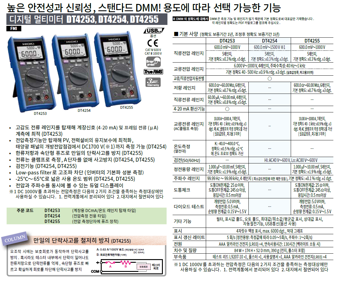 히오키 HIOKI DT4253 – 디지털 멀티 미터 ()