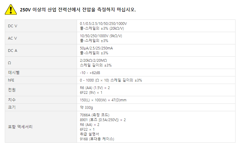 교리츠(교리스) KYORITSU KEW 1109S 아날로그 멀티미터 ()