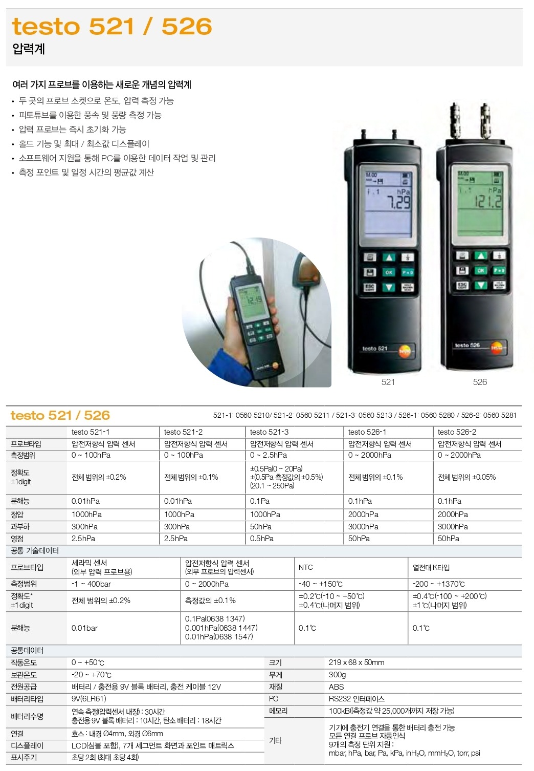 테스토 TESTO 526-2 압력계 ( 0560 5281 ) ()