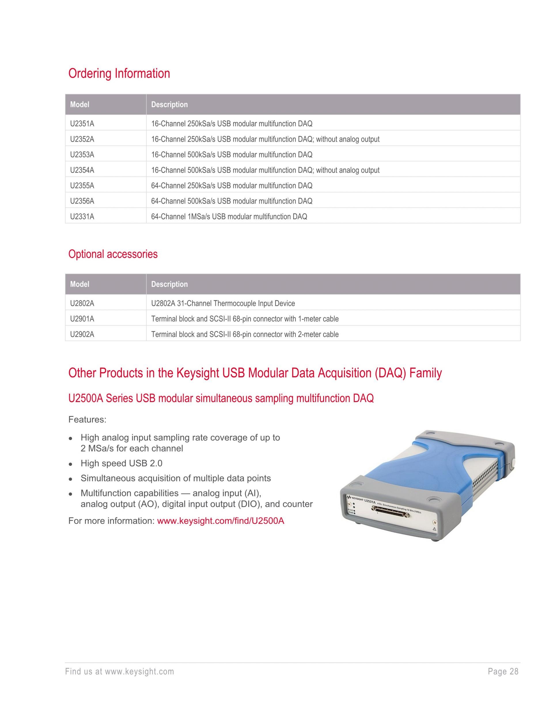 키사이트 KEYSIGHT U2353A 16채널 500 kSa/s USB 모듈러 다기능 데이터 수집