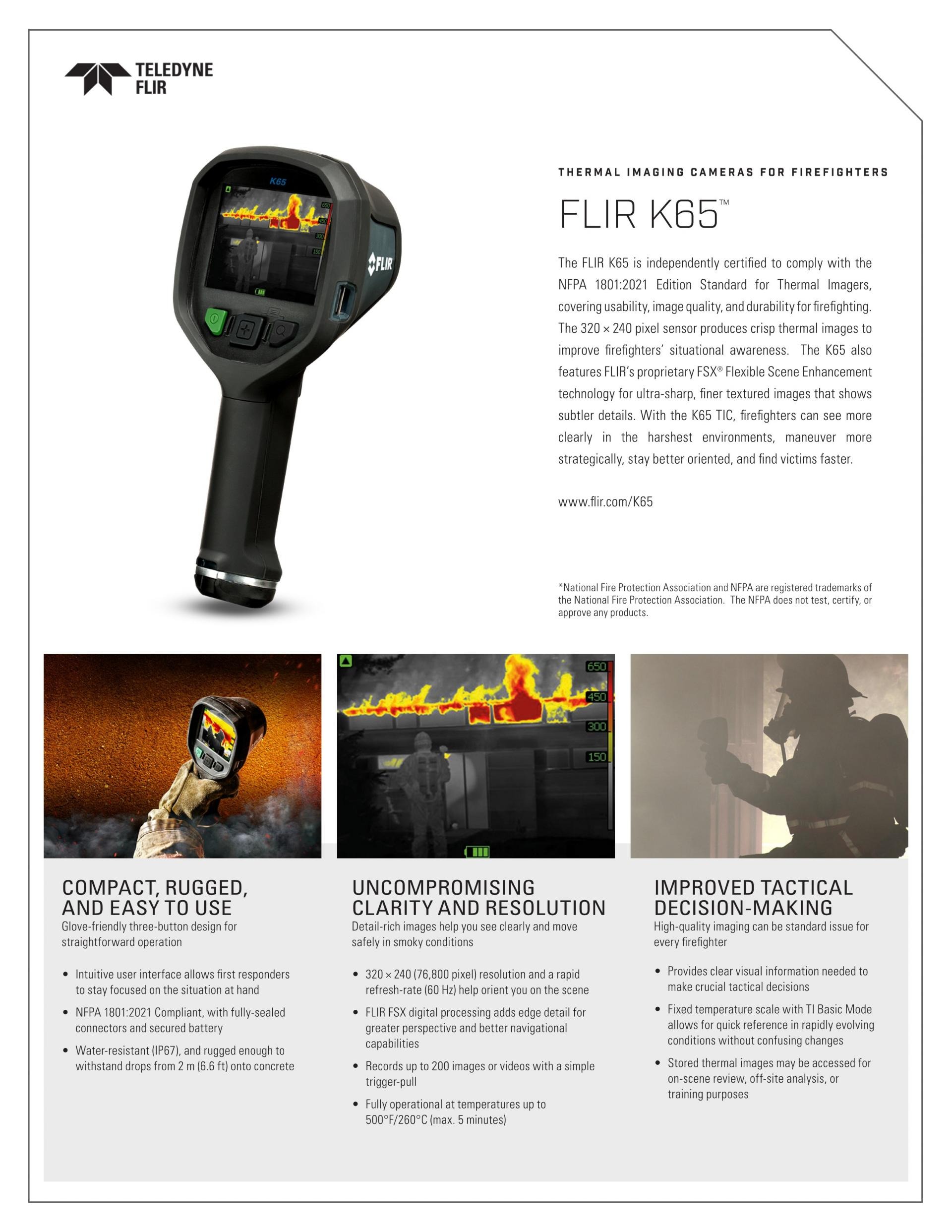 플리어 FLIR K65 NFPA 호환 열화상 카메라 (TIC) – 굿맨시스템 ()