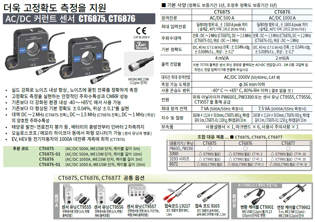 HIOKI 히오키 CT6875 AC/DC 커런트 센서 () – 굿맨시스템