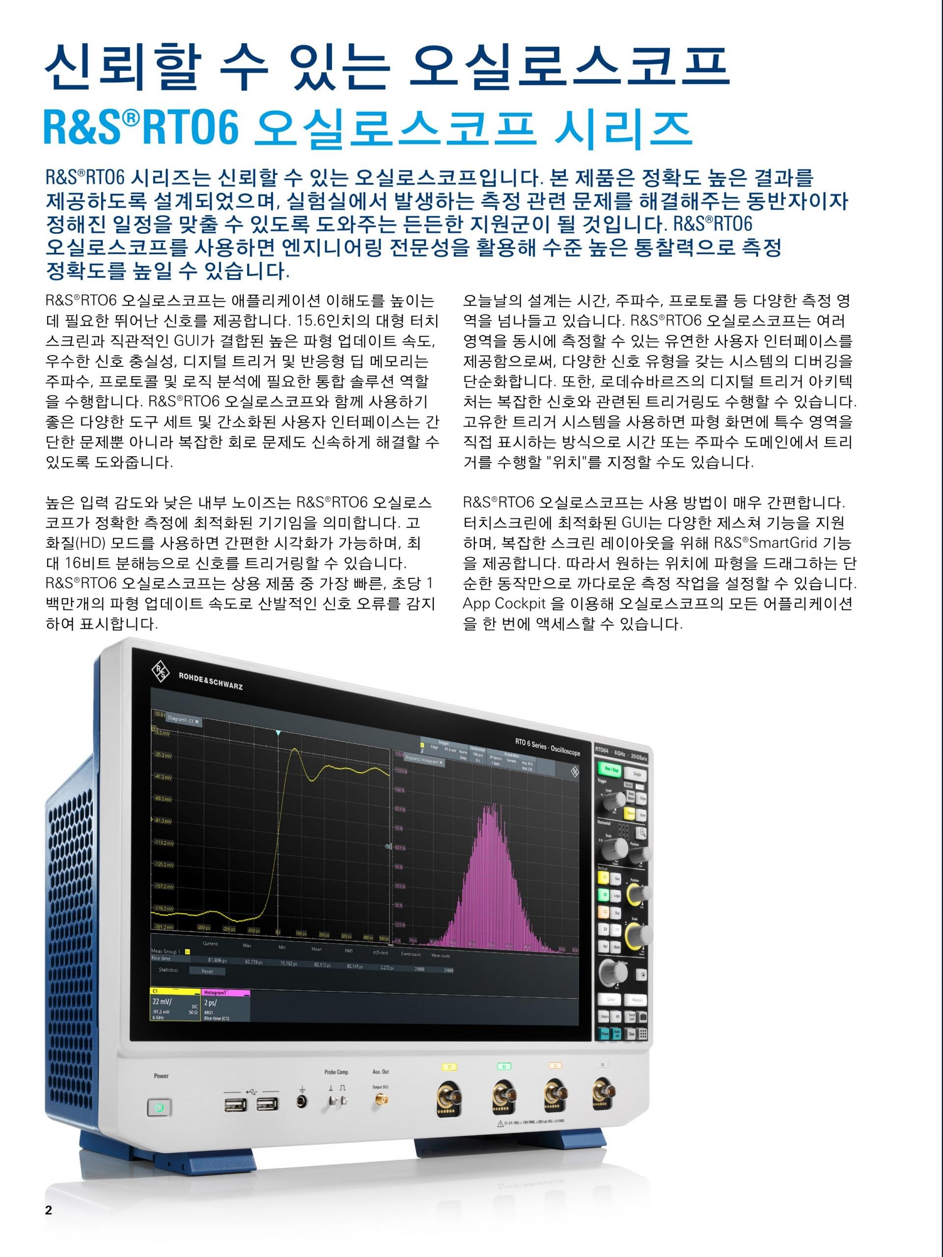 로데슈바르즈 ROHDE & SCHWARZ RTO6 오실로스코프 – 굿맨시스템 (가격문의)