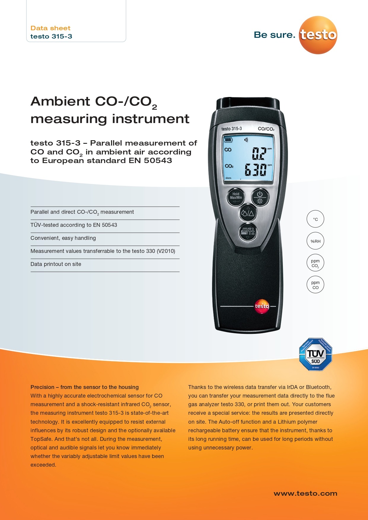 테스토 TESTO 315-3 & 315-4 CO/ CO2 측정기 (가격문의)