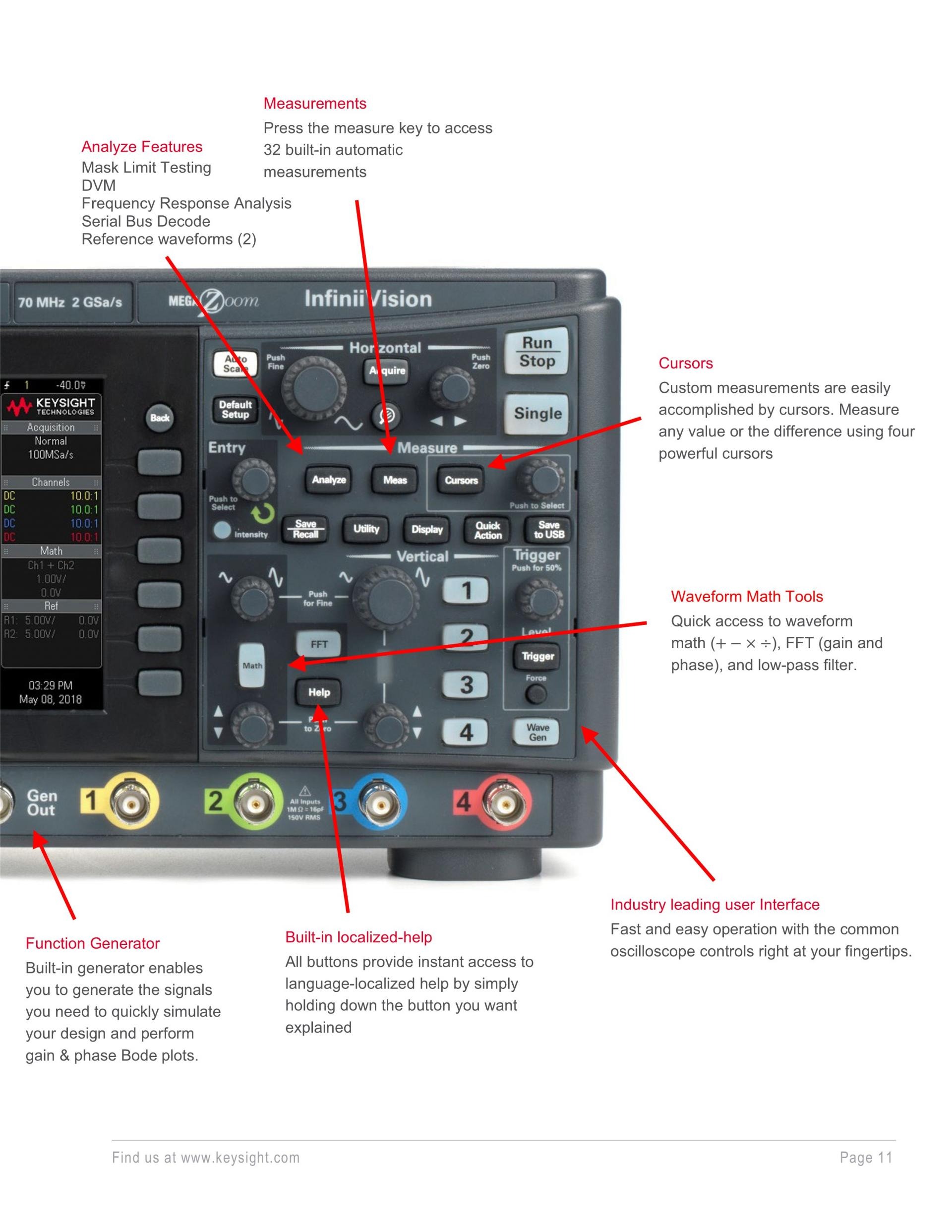 KEYSIGHT 키사이트 DSOX1202A 디지털 오실로스코프 70/100/200 MHz 2CH (가격문의)