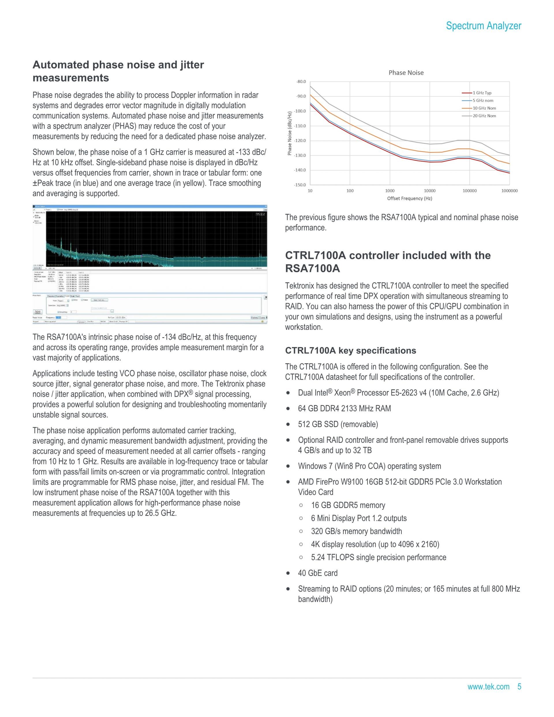 TEKTRONIX 텍트로닉스 RSA7100 광대역 신호 분석기 시리즈 RSA7100A / RSA7100B (가격문의)