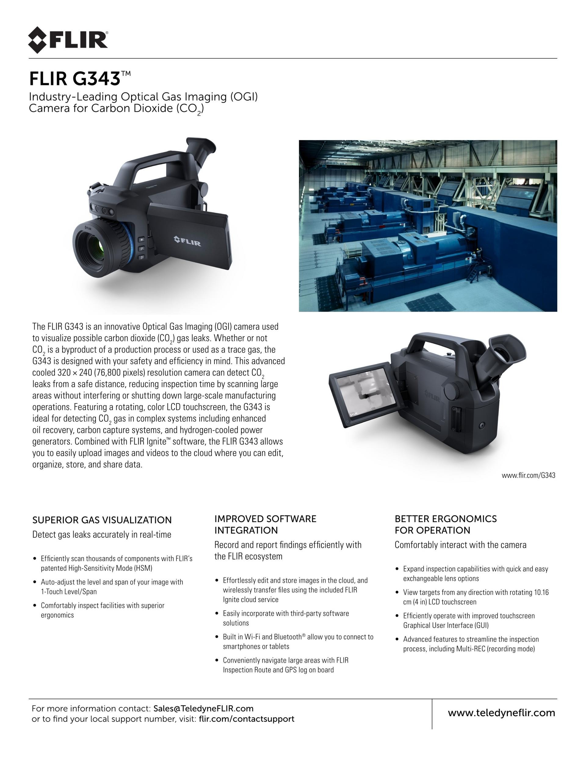 FLIR 플리어 G343 – 이산화탄소용 광학 가스 이미징 카메라 ()