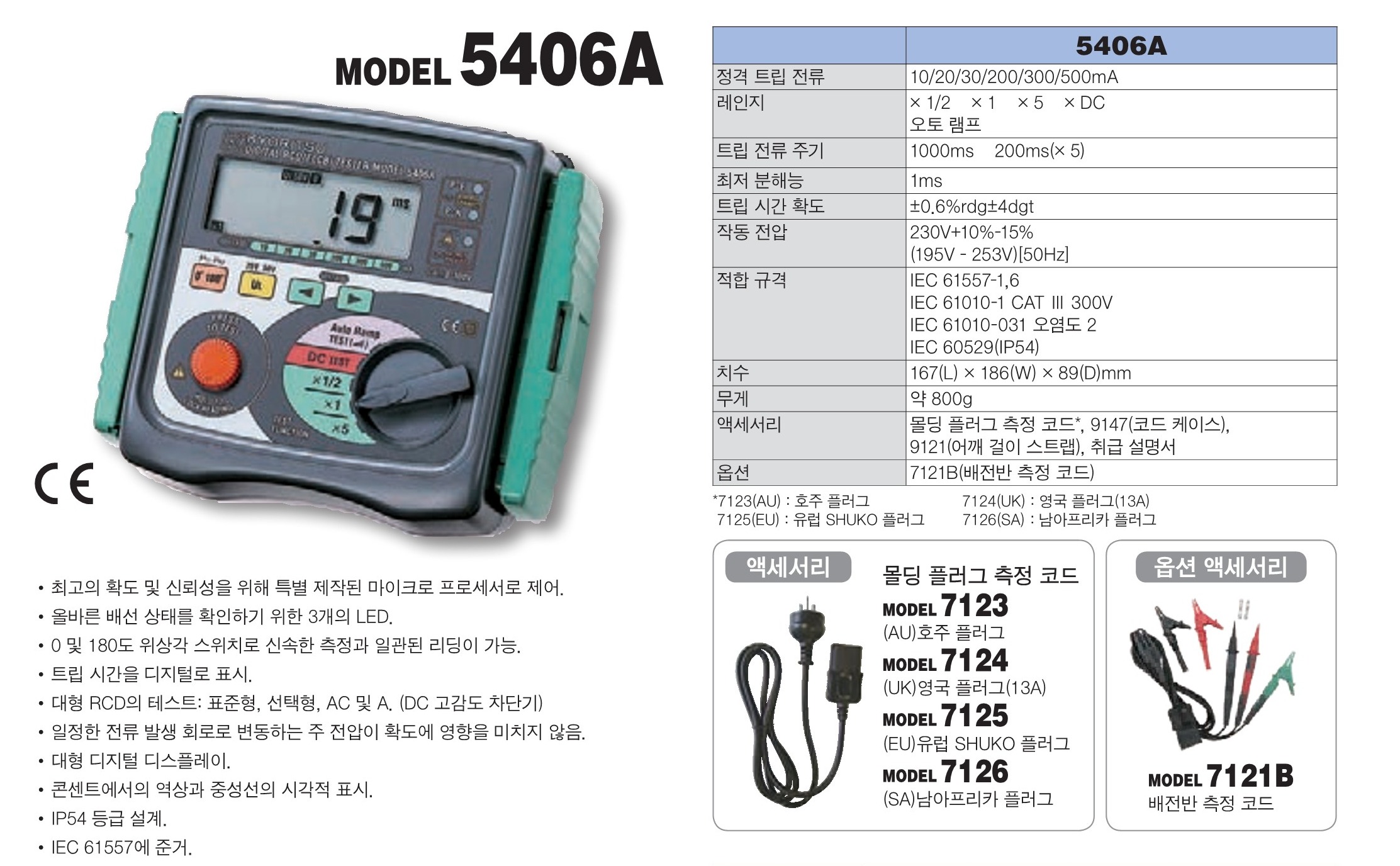 교리츠(교리스) KYORITSU 5406A RCD 테스터 - 가격문의