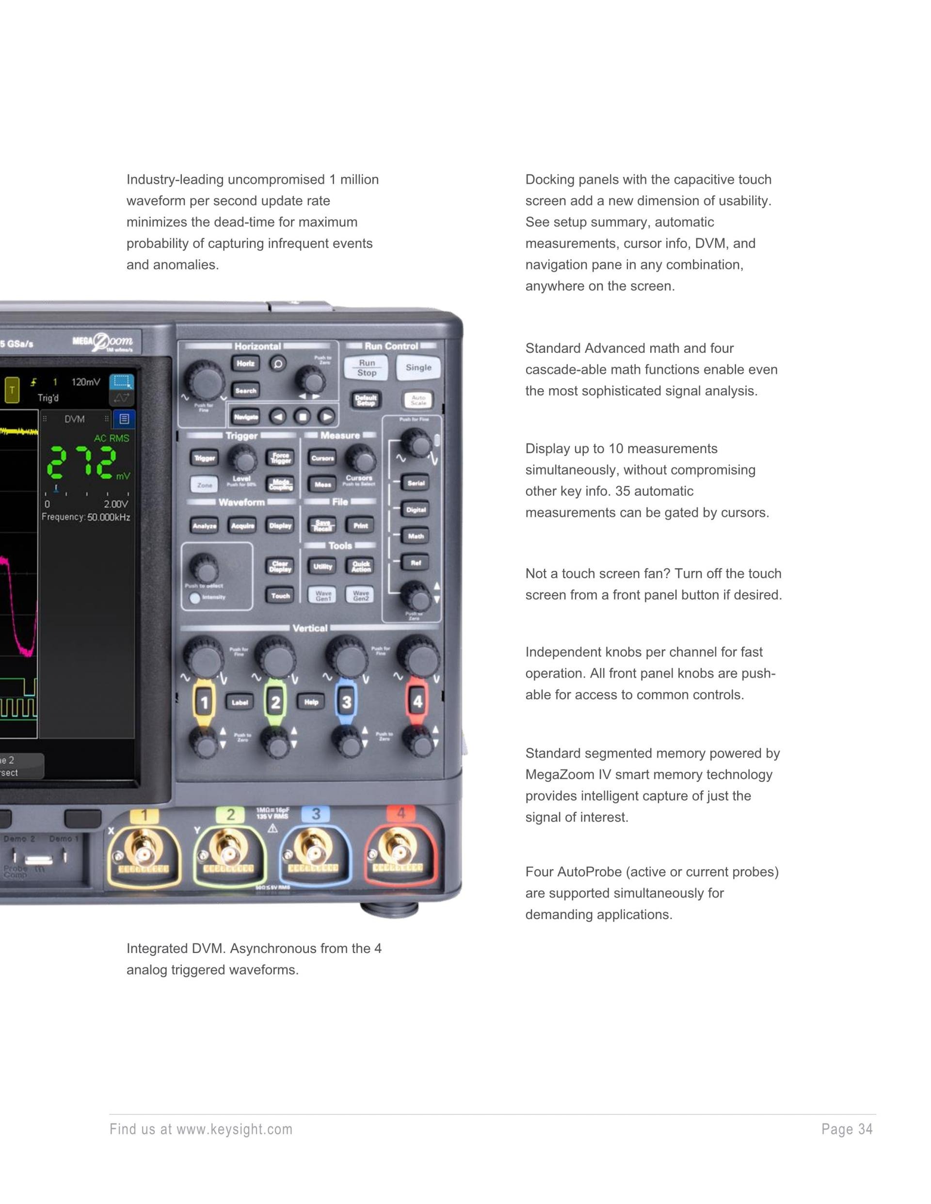 KEYSIGHT 키사이트 MSOX4154G 혼합신호 오실로스코프: 1.5 GHz, 4 Analog Plus 16 Digital ...